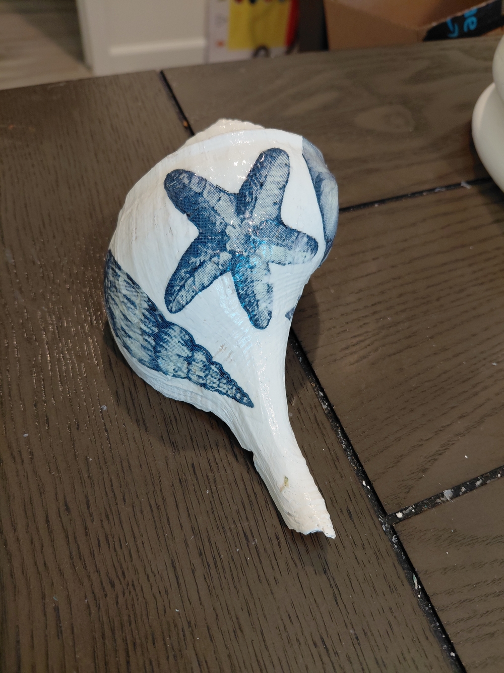 Coastal Starfish Shell Wall Art - Blue and White